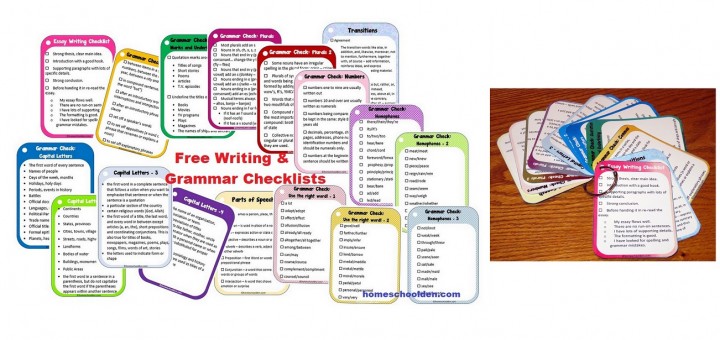 Free Writing and Grammar Checklists
