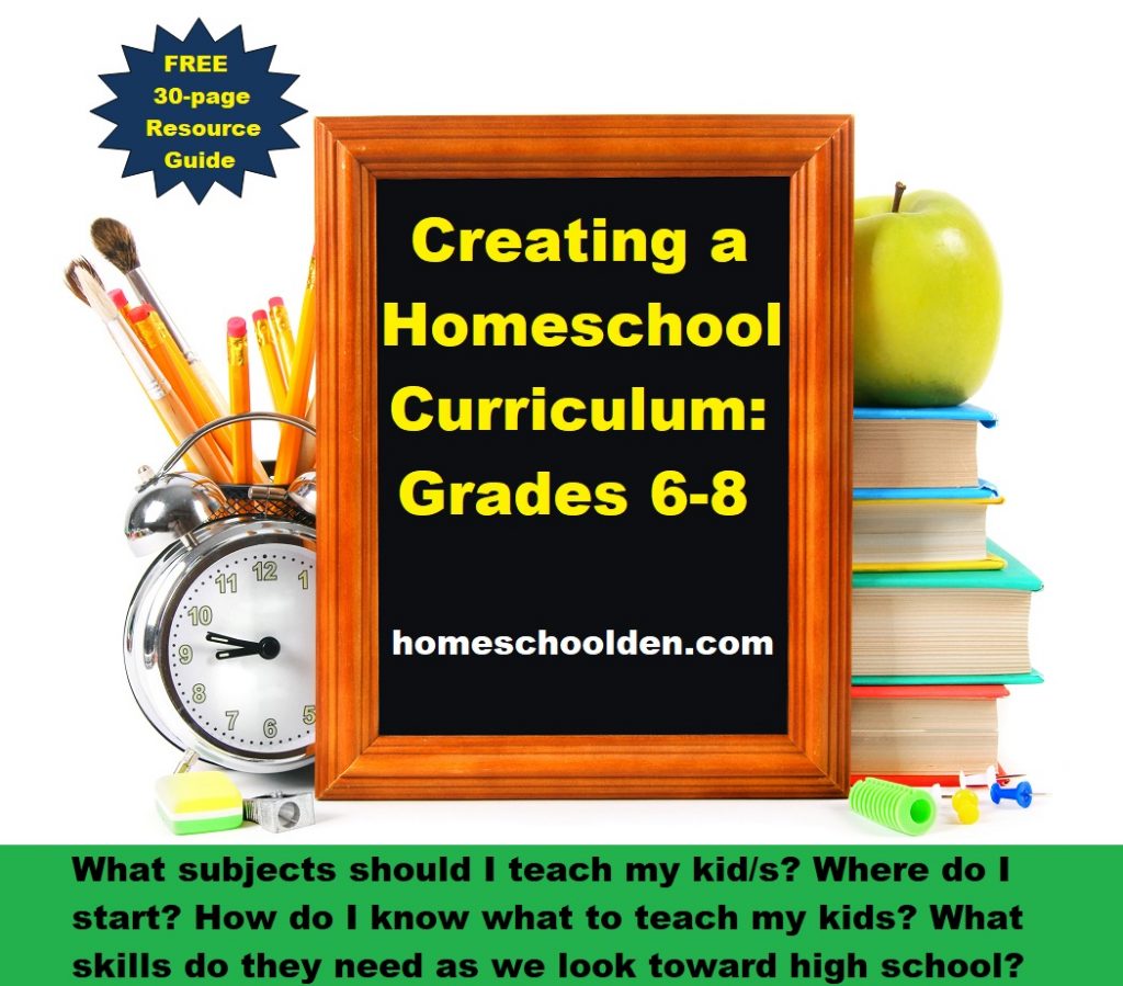 Creating a homeschool curriculum grades 6-8