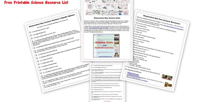 Free Printable Science Resource List