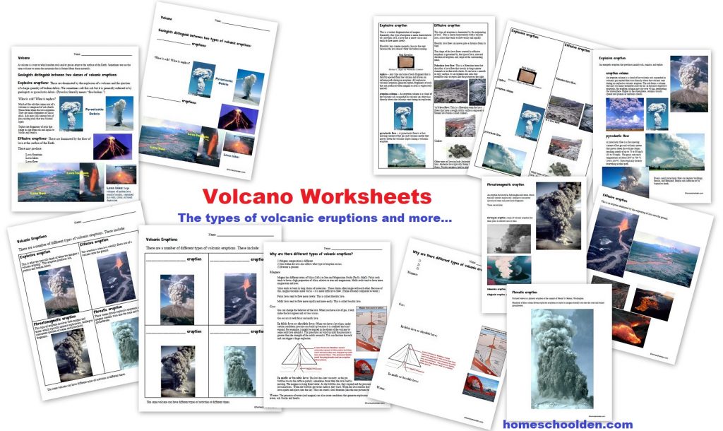 Volcano Worksheets