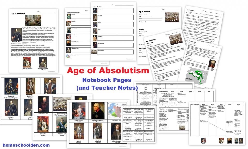 Age of Absolutism Worksheets