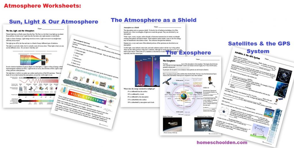 Atmosphere Worksheets