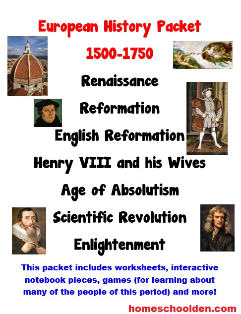 European History Packet - Renaissance Reformation Henry VIII