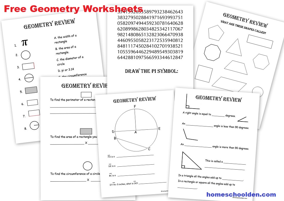 Free Geometry Worksheets