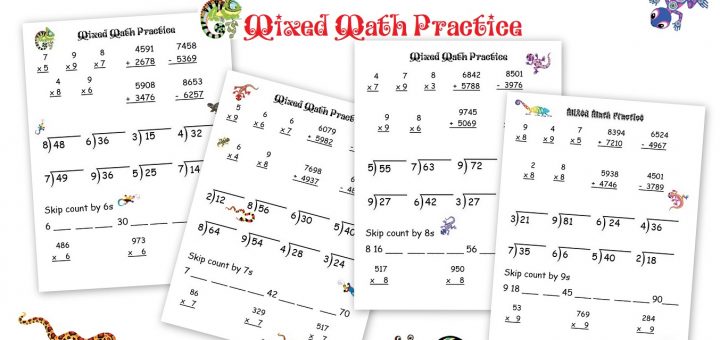 Mixed Math Practice Freebie