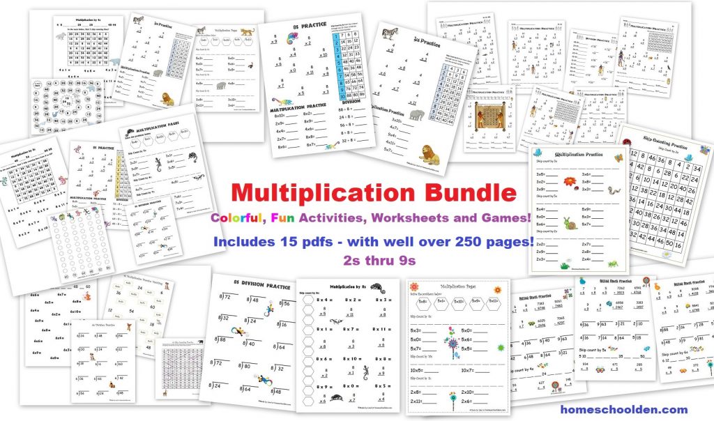 Multiplication Bundle - worksheets games activities skip counting mazes and more!