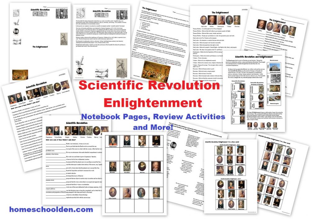 Scientific Revolution Enlightenment Worksheets and Notebook Pages
