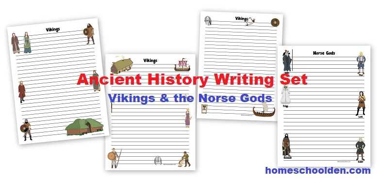 Ancient History Writing Paper Set - Viking and the Norse Gods