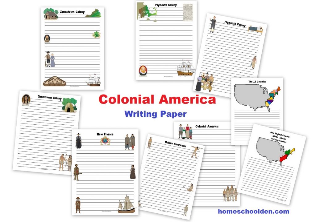 Colonial America Writing Paper