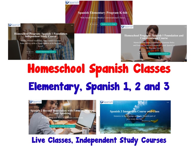 Homeschool Spanish Classes - Spanish 1 2 3 - Elementary