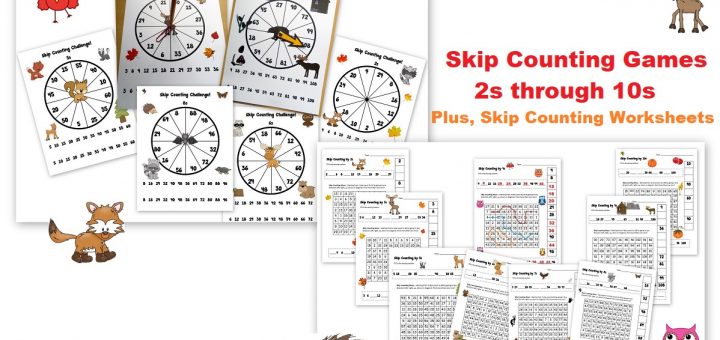 Skip Counting Games and Worksheets 2s through 10s