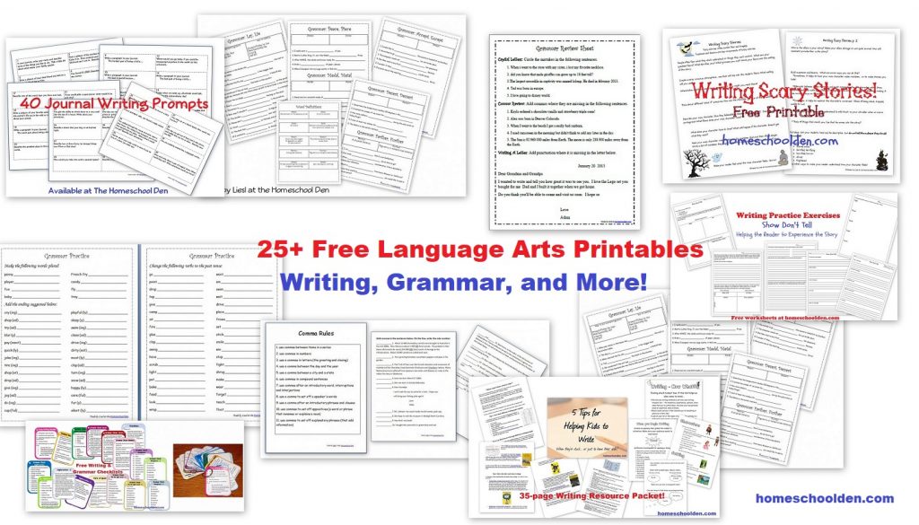 25+ Free Grammar and Writing Worksheets and Printables