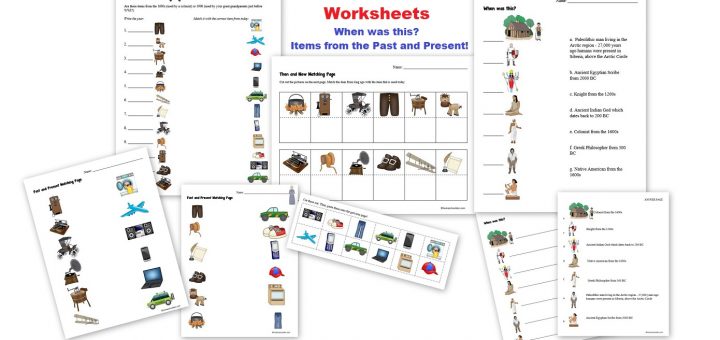 Then and Now Worksheets - Items from the Past and Present