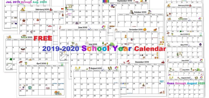 FREE 2019-2020 School Year Calendar printable