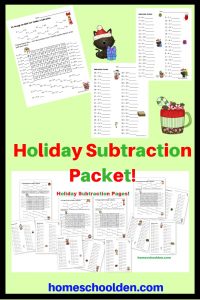 Holiday Subtraction Packet