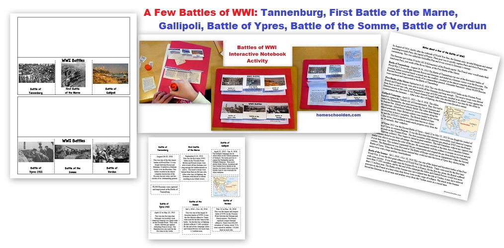 Battles of WWI Interactive Notebook Activity