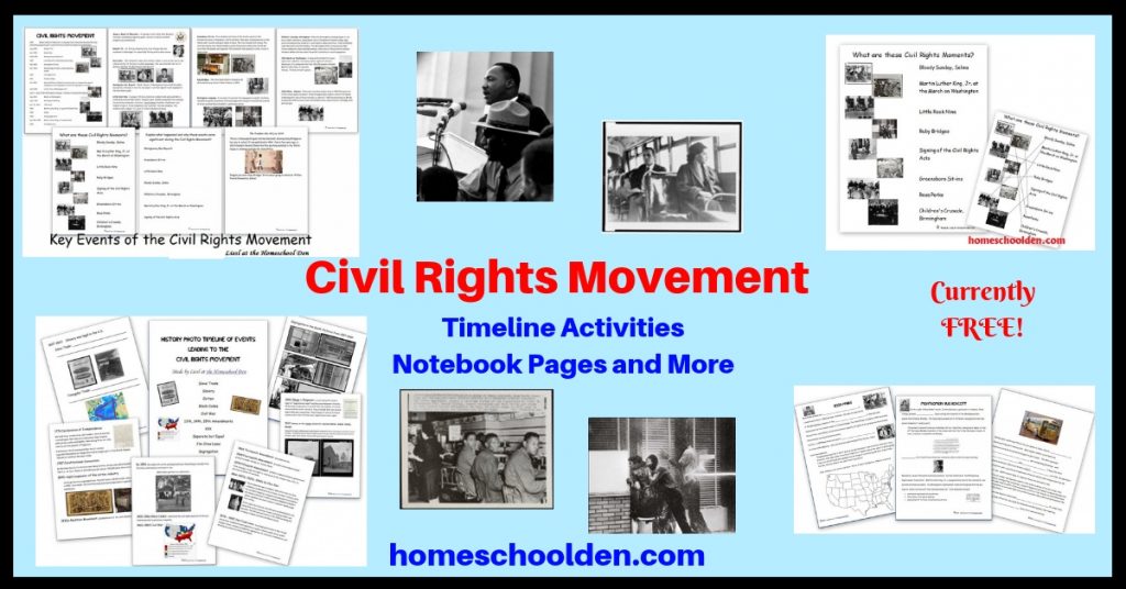 Civil Rights Movement Timeline Activity Notebook Pages Worksheets