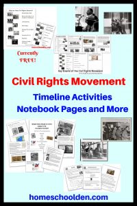 Civil Rights Movement Worksheets Timeline Activities Notebook Pages and More