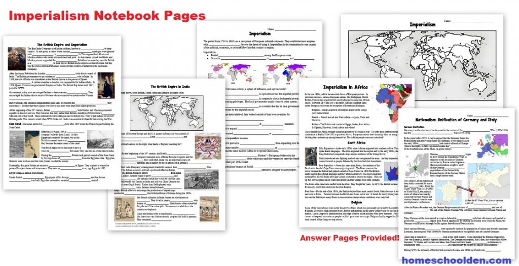 Imperialism Notebook Pages