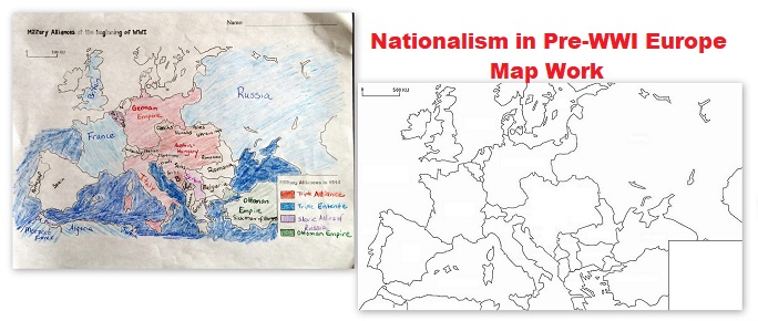 Nationalism in Pre-WWI Europe Map Work
