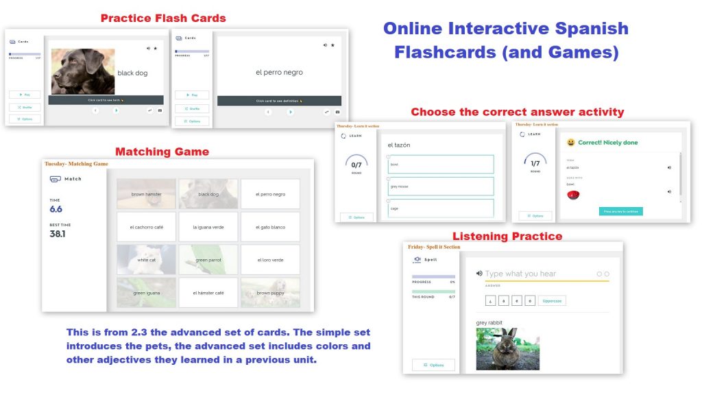 Online Interactive Flashcards and Games