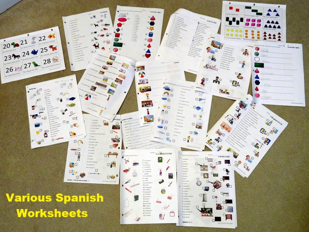 Spanish Worksheets for Elementary