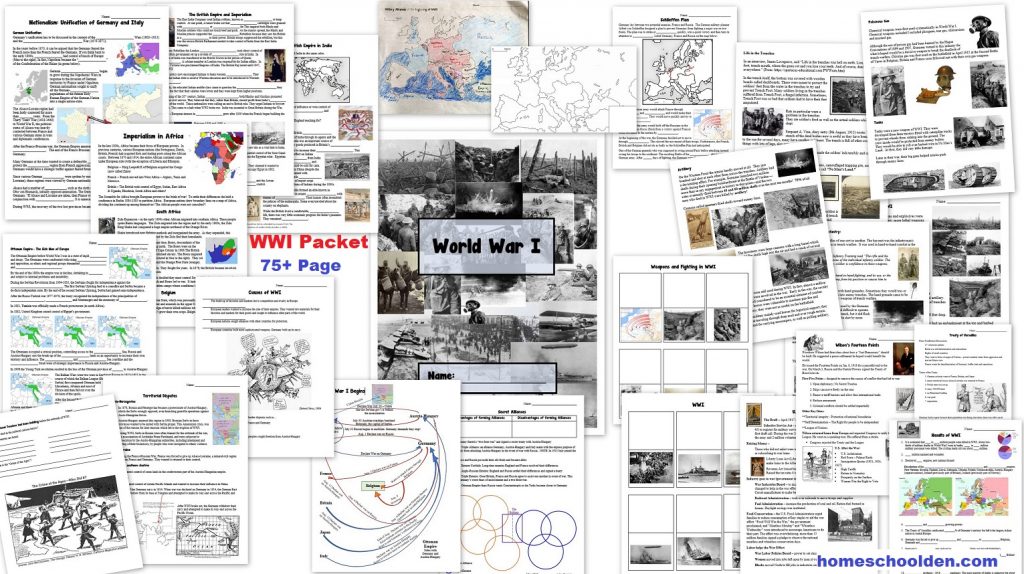 WWI Unit World War I Packet - 75+ pages