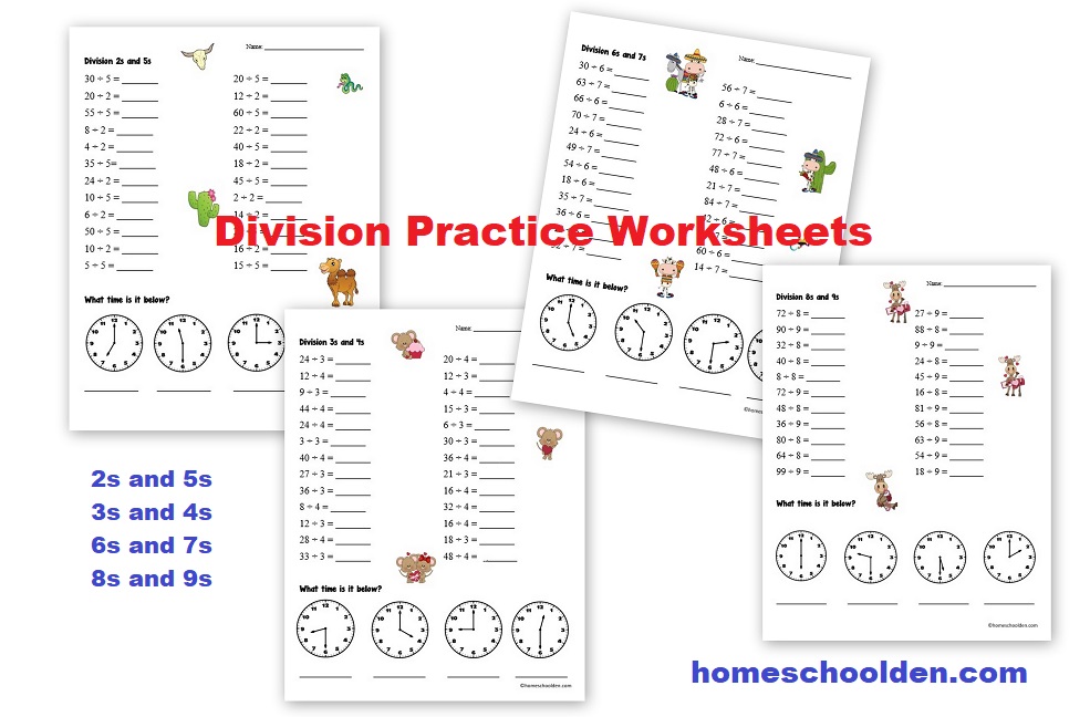 Division Practice Worksheet Set