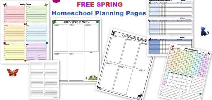 Free Spring Homeschool Planning Pages