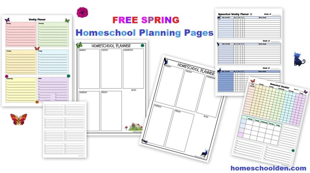 Free Spring Homeschool Planning Pages