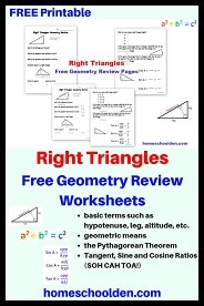 Free Right Triangles Review Worksheets