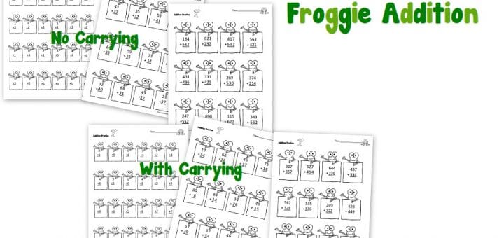 Froggie Addition - No Carrying or WIth Carrying