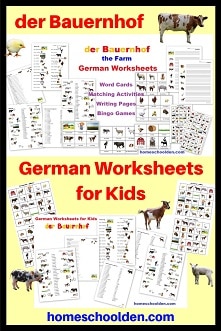 German Worksheets for Kids - der Bauernhof Farm