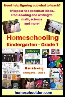 Homeschooling Kindergarten - Grade 1 Curriculum Ideas