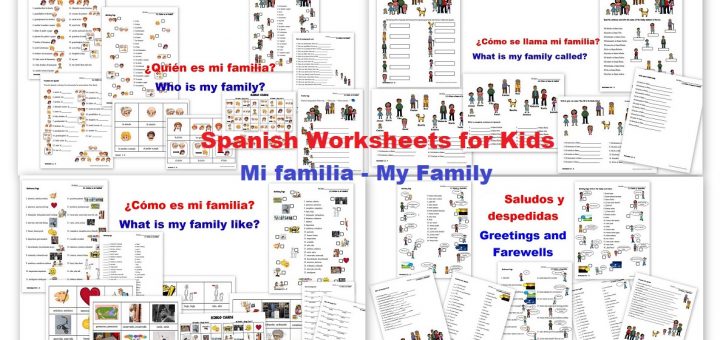 Spanish Worksheets for Kids Mi familia - My Family - SpanishSet1