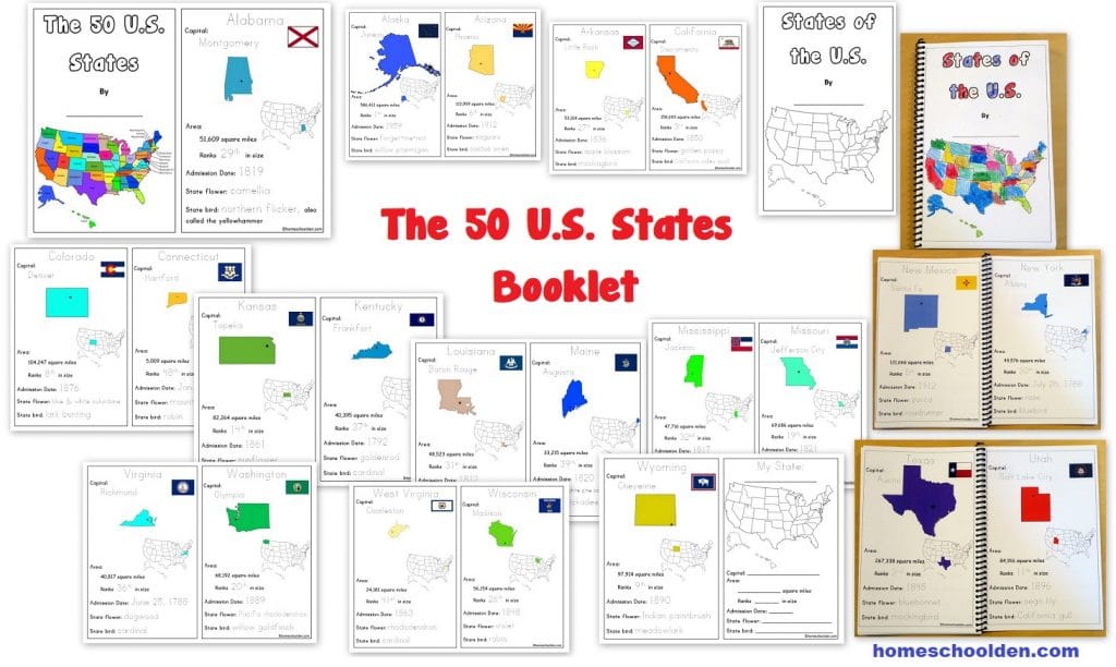 50 States and Capitals Booklet - Worksheets
