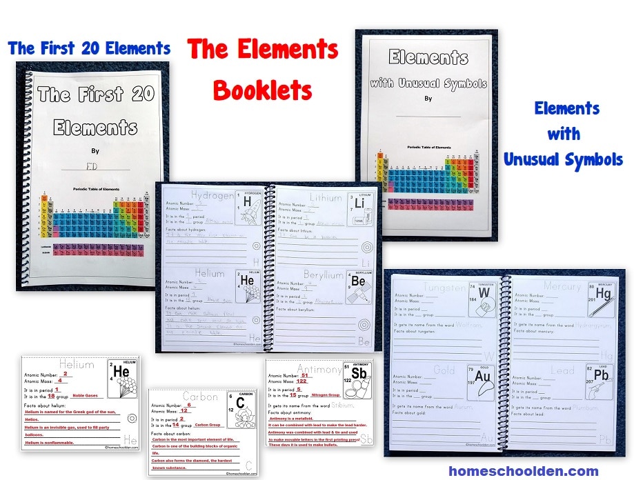 Elements Booklets - The first 20 elements - Unusual element names