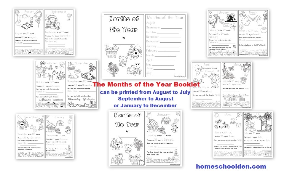 Months of the Year - Worksheets Booklet