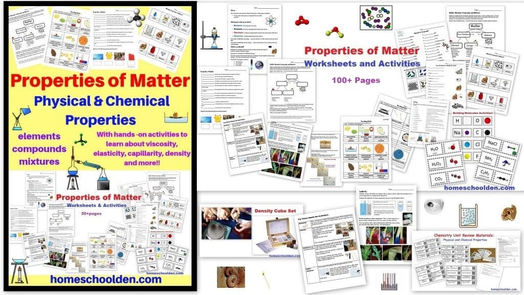 Properties of Matter Chemistry Unit Elements Compounds Mixtures viscosity density and more