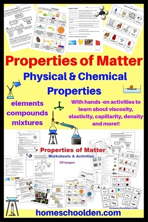 Properties of Matter Worksheets and Activities