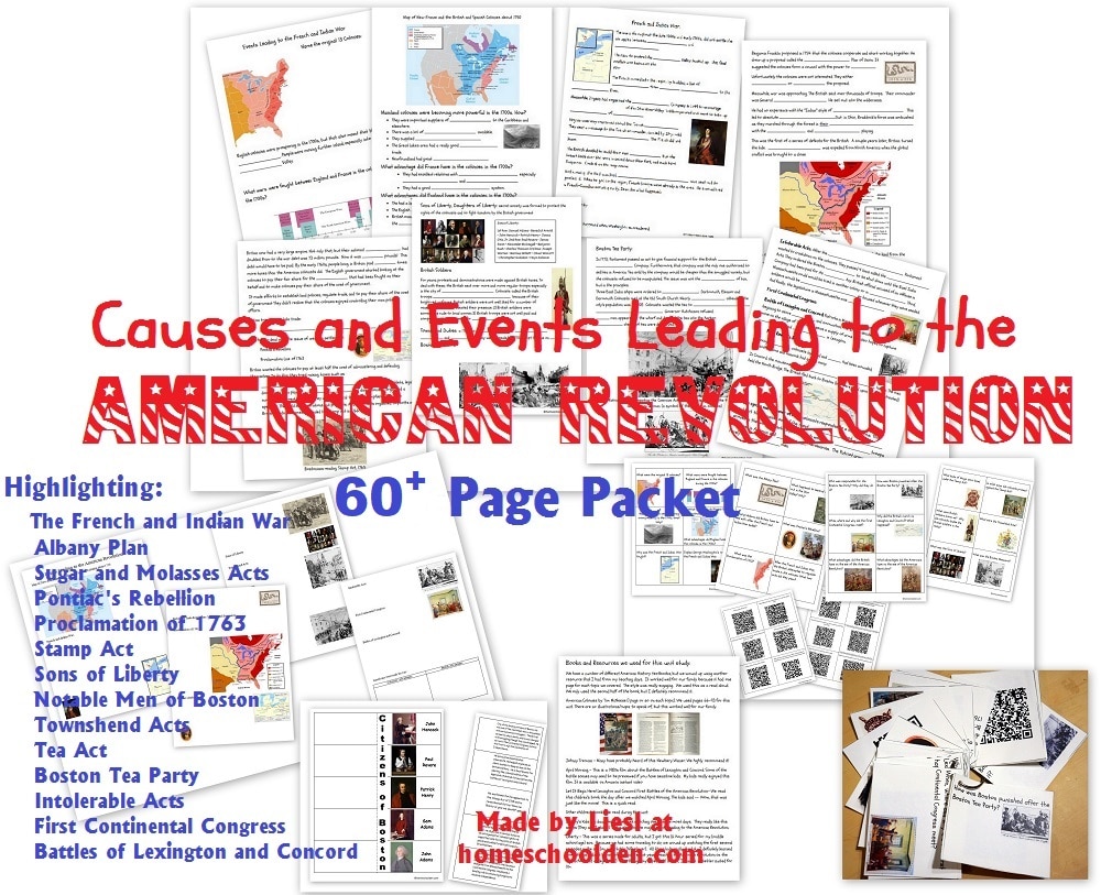 American Revolution Worksheets Cards and Activities 60+pages