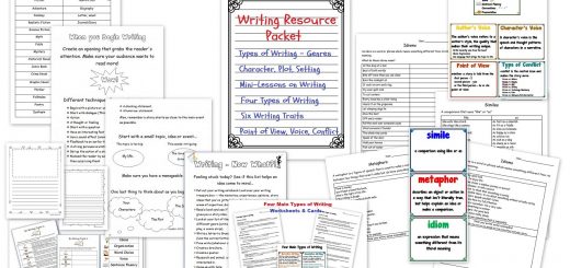 This Writing Resource Packet will help you take your kids' writing to the next level! It includes two huge action-packed pdfs: The 200-page Writing Resource Packet and the 75-page Writing Workshop Packet.   The Writing Resource Packet includes dozens of mini-lesson writing ideas. Your kids will go from creating fascinating characters, to developing plot twists, using descriptive language and more! The other packet is all about Creating a Writing Workshop in Your Homeschool.