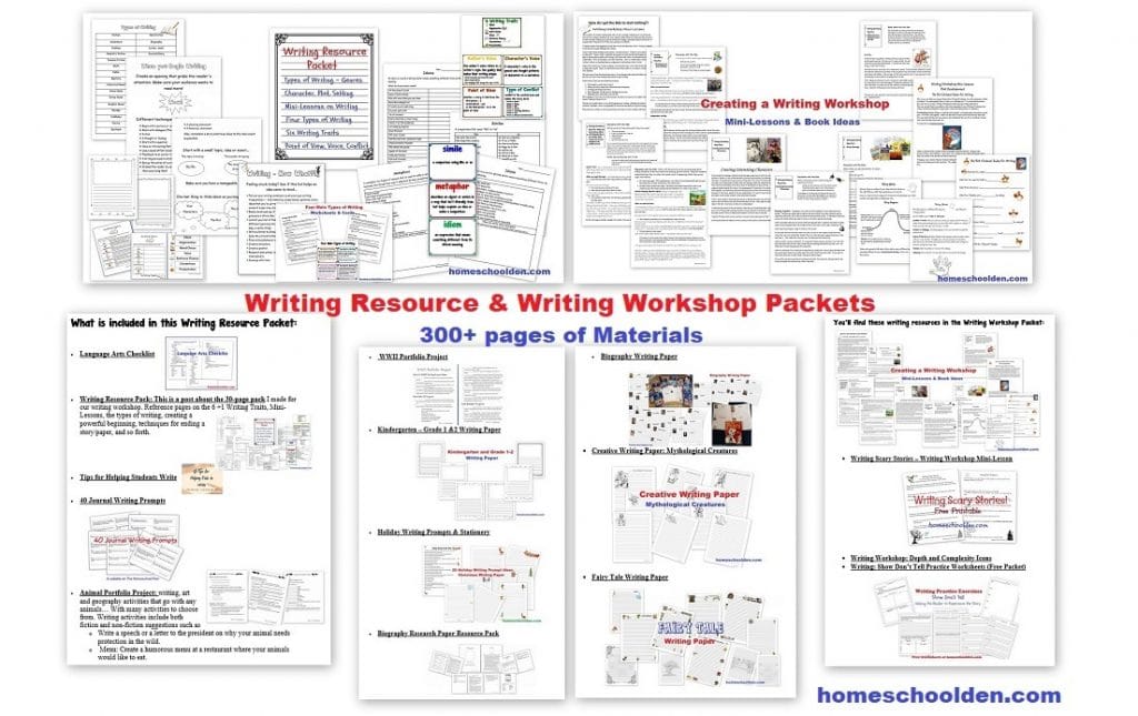 https://homeschoolden.com/wp-content/uploads/2019/10/Writing-Resource-Packet-Writing-Workshop-Materials-300-pages.jpg