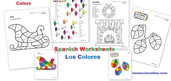 Spanish Christmas Color Worksheets