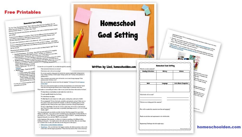 Homeschool Goal Setting - Free Printables