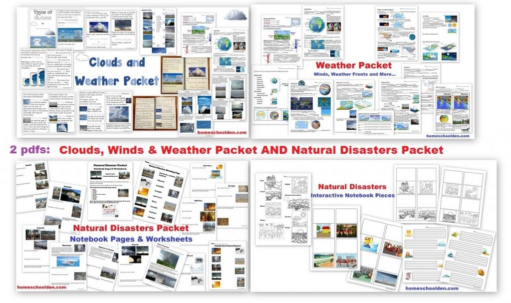 Clouds Winds Weather Packet and Natural Disasters Packet