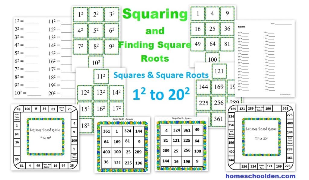 Squaring and Finding Square Roots - Math Games and Activities