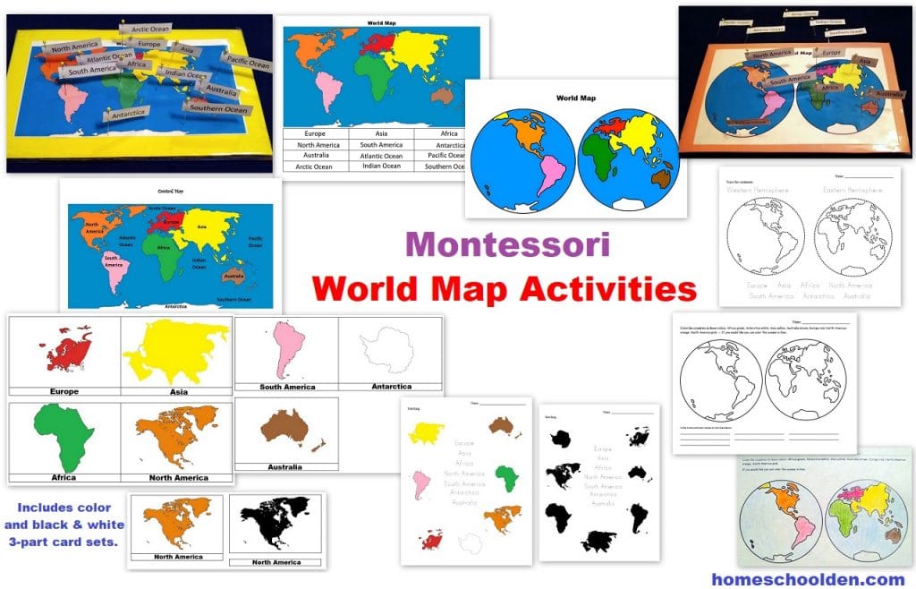 Montessori World Map Activities and 3-Part Cards