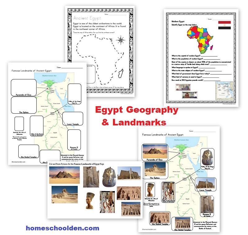 Egypt Geography and Landmarks Worksheets