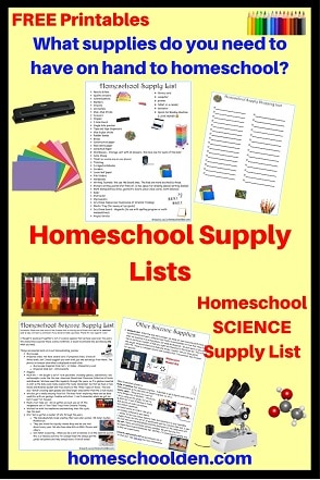 Homeschool Supply List - Free Printable